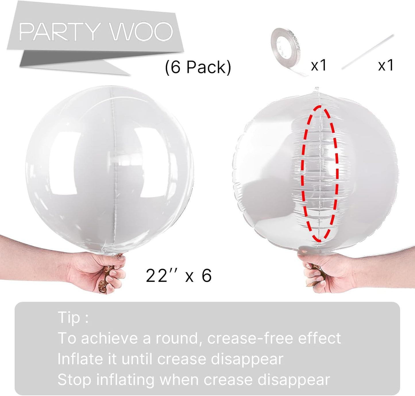 PartyWoo Metallic Gold Foil Balloons 20pcs Different Sizes Pack of 22 15 10 Inch Large Round Foil 4D Inflatable Mirror Ball Mylar Balloons for Graduation Birthday Baby Shower Party Decorations