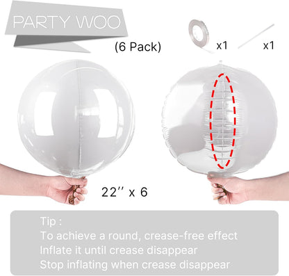 PartyWoo Metallic Gold Foil Balloons 20pcs Different Sizes Pack of 22 15 10 Inch Large Round Foil 4D Inflatable Mirror Ball Mylar Balloons for Graduation Birthday Baby Shower Party Decorations