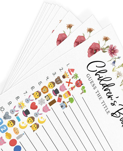 Printed Party Baby Shower Games for Girl – 4 Games and Activities for 30 Guests, Includes Bingo, Price is Right, Mommy or Daddy Trivia, and Storybook Title Guessing, Wildflower Baby in Bloom Design