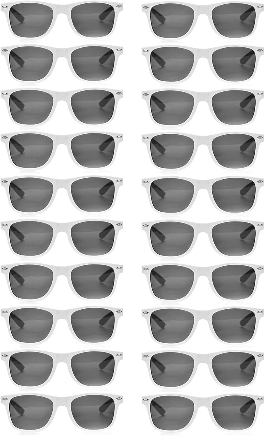 20 Pairs Bulk Sunglasses for Adult Retro 70s 90s Cheap Glasses (Black)