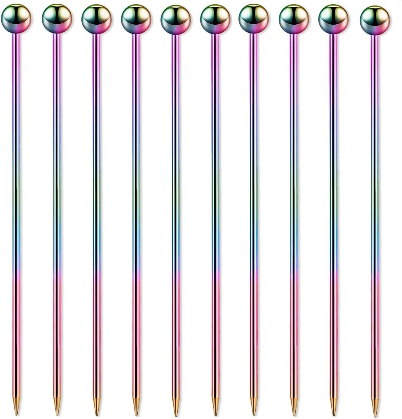 50 Pieces Stainless Steel Cocktail Picks Metal Martini Picks 4.3 inch