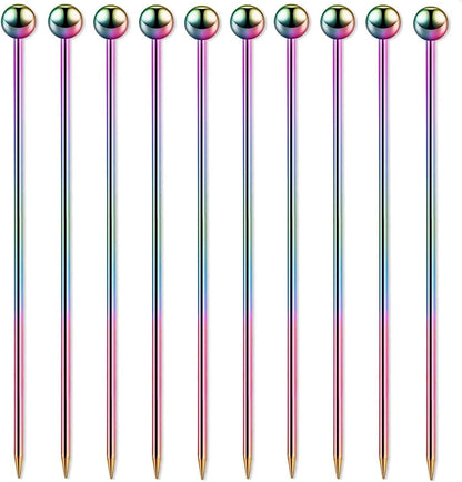 50 Pieces Stainless Steel Cocktail Picks Metal Martini Picks 4.3 inch