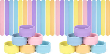 LovesTown 12PCS Silicone Slap Bracelets, Colorful Snap Bracelet for DIY Kids Gifts, Classroom Prizes, Party Favors