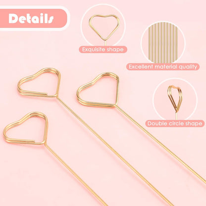 Picture Holders for Centerpieces,40Pcs Gift Card Holder Picks,Metal Photo Holders for Centerpieces,Sticks for Flower Bouquet Wedding Party Birthday (Round Shaped)