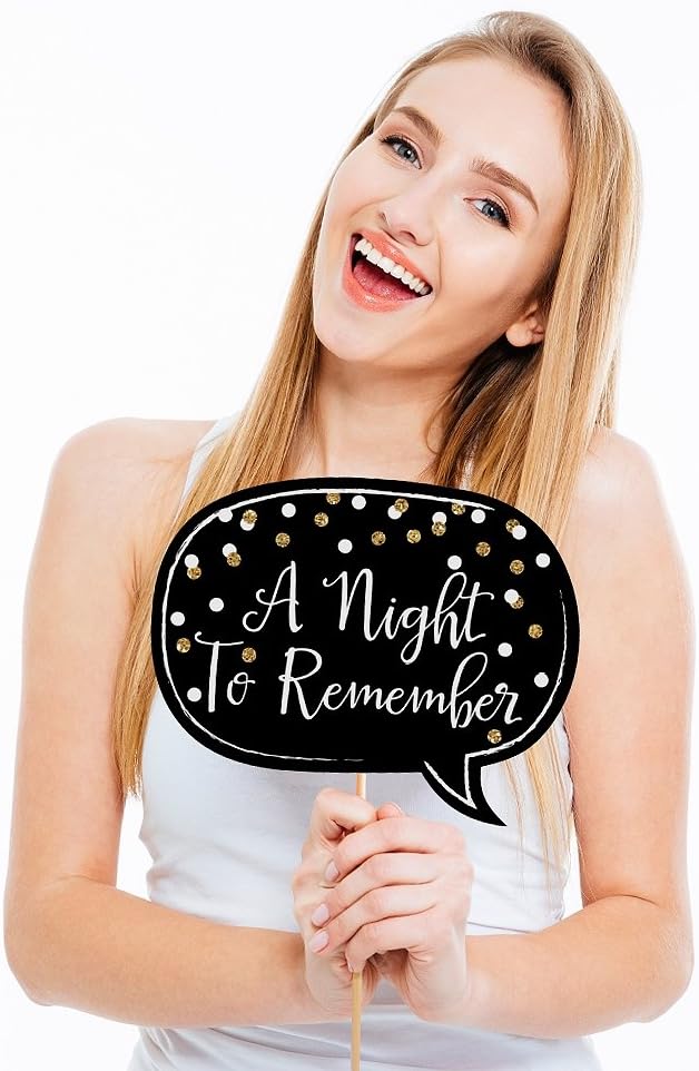 Big Dot of Happiness Prom - Photo Booth Props Kit, Dance Decorations, Photography Accessories, Party Decor- 20 Piece set