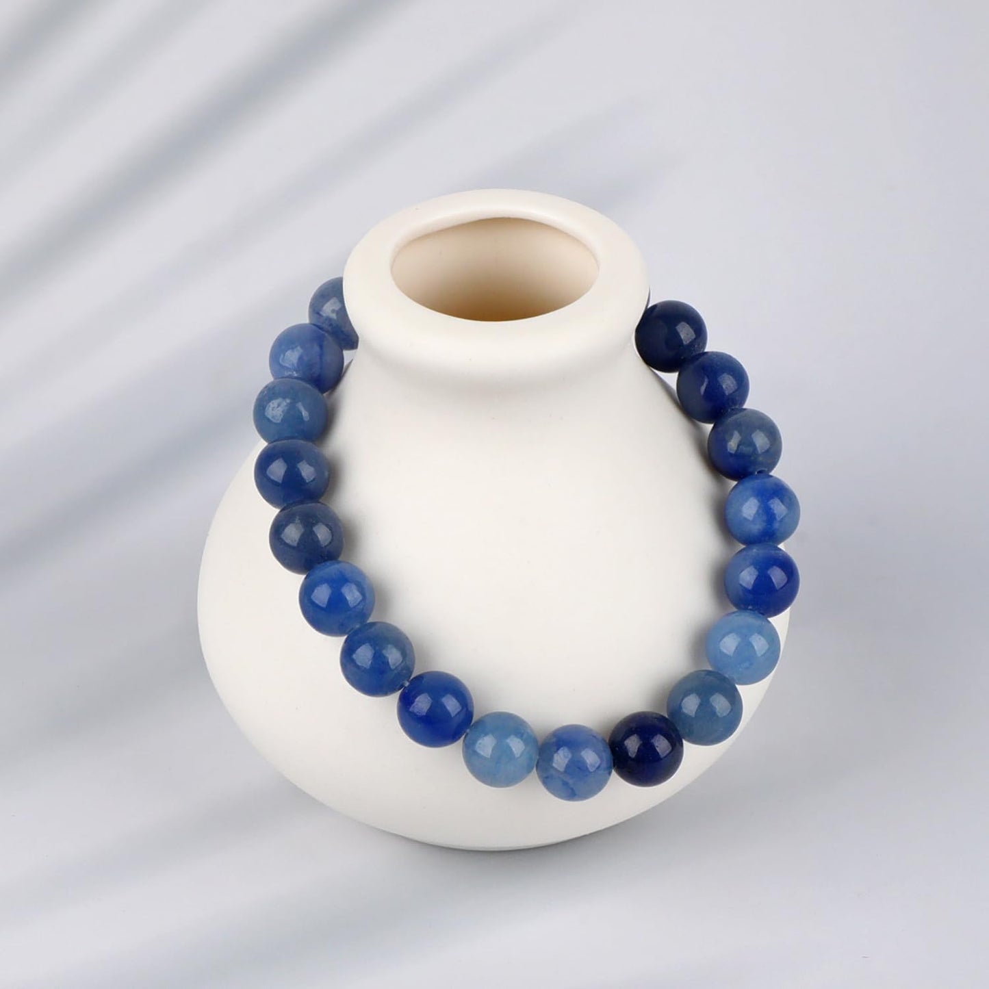 LPBeads Handmade Natural Gemstone Stretch Elastic Bracelet Healing Crystal Round Stone Beads Jewelry Gifts for Women Men