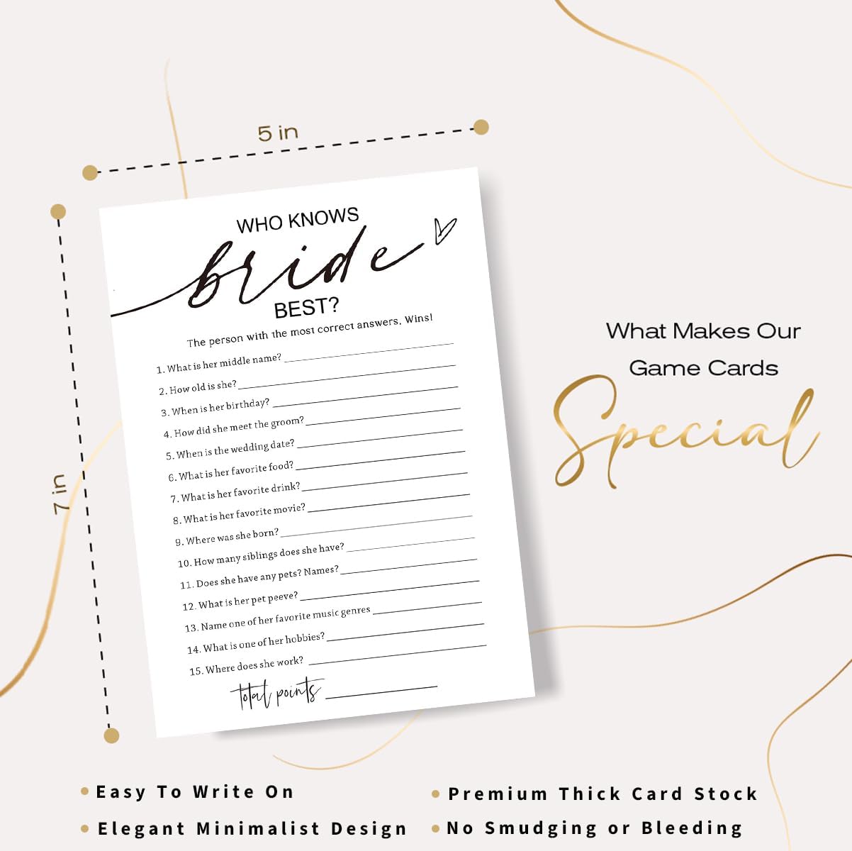 Bridal Shower Bingo, What Will The Bride to Be Receive, 25Pcs Bridal Bingo Game Cards, Engagement Party Games for Guests, Minimalist White Wedding Party Supplies - A18