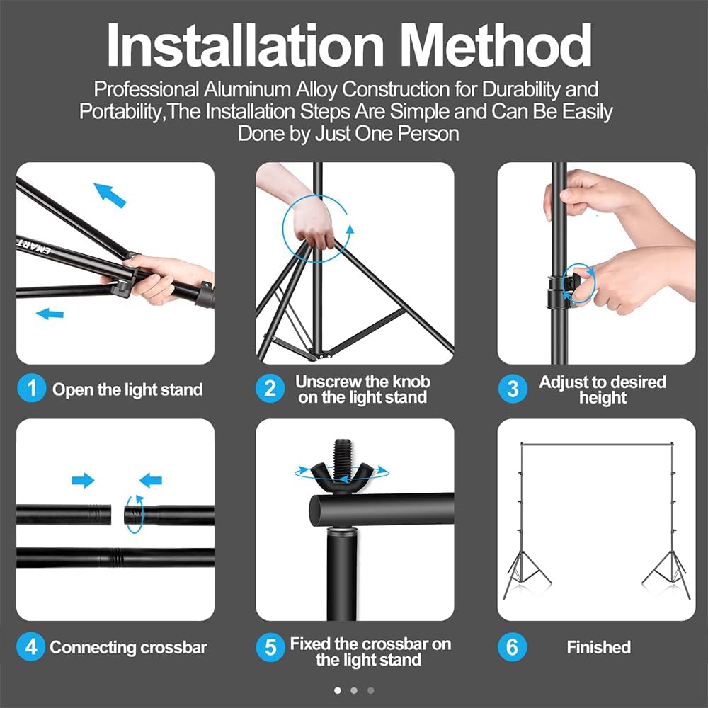 EMART Photo Backdrop Stand kit, 8.5 x 10 ft Back Drop Adjustable Frame for Photography, Photoshoot Banner Background Support Holder for Parties Dectoration