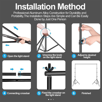 EMART Photo Backdrop Stand kit, 8.5 x 10 ft Back Drop Adjustable Frame for Photography, Photoshoot Banner Background Support Holder for Parties Dectoration