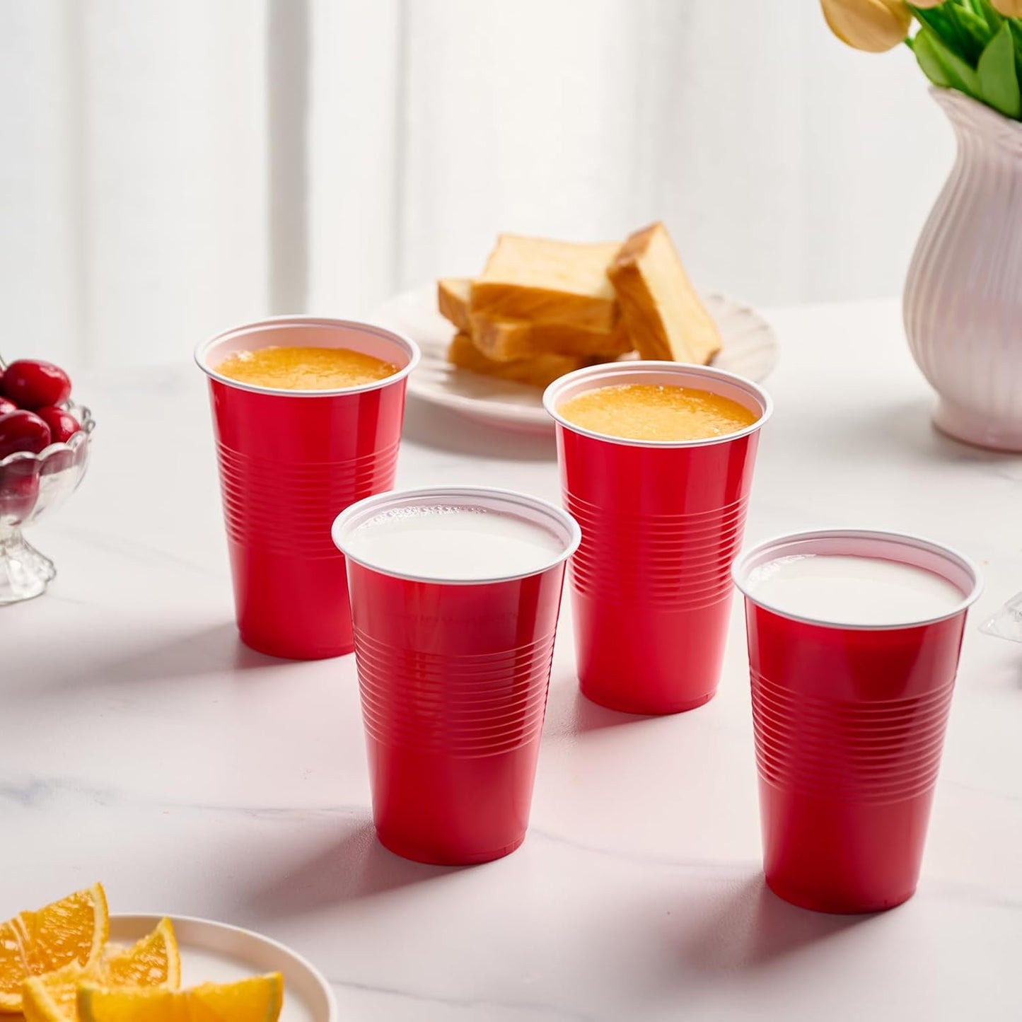 Lilymicky 240 Pack 12 oz Disposable Plastic Cups, Red Party Plastic Cups for Parties, Picnics and BBQ