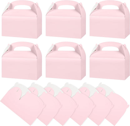 DjinnGlory 36 Pack White Party Favor Treat Boxes with Handle, DIY Paper Boxes for Baby Shower, Birthday, All Occasion, Small Gable Boxes for Small Business 6.18 x 3.58 x 3.38 Inches