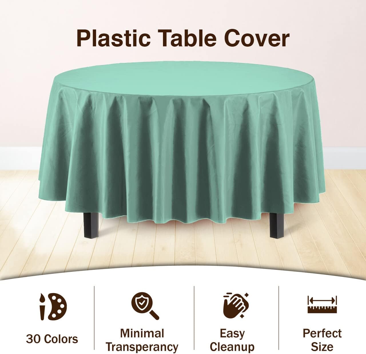 Exquisite Party Solids 6-Pack Premium Plastic Tablecloth 54in. x 108in. Rectangle Plastic Table Cover - Navy