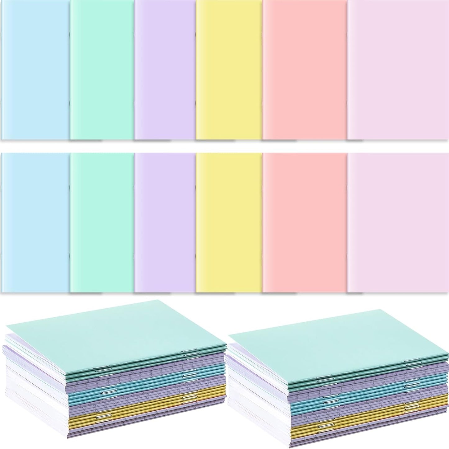 Jetec 30 Pcs Back to School Gift for Student Pastel Cover Mini Notebooks Bulk 3 x 5 Inch Tiny Pocket Journal Notepads Travel Writing Notebooks for Classroom Coworker Office Supplies