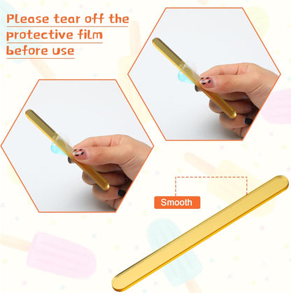 30 Pieces Acrylic Sticks Reusable Cakesicle Cake Pop Mold Mirror Ice Pop Sticks Ice Cream Cakesicle Mold for Home Cake Candy Gifts Party Craft
