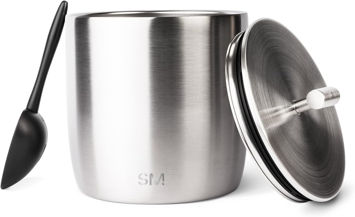 Simple Modern Vacuum Insulated Ice Bucket with Lid and Scoop | for Cocktail, Champagne, Wine, Beer, & Hosting | Stainless Steel 100oz Capacity for Large Parties | Rocks Collection | Midnight Black