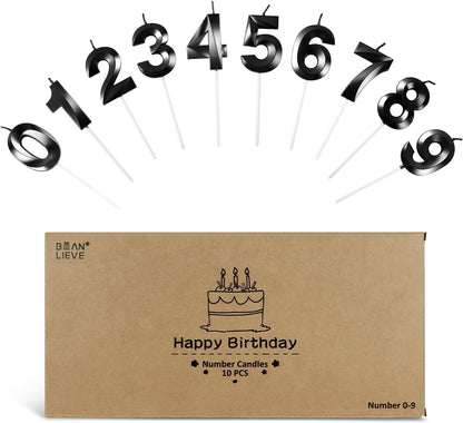 BEAN LIEVE Blue Birthday Candles - Number Cake Candles, Happy Birthday Numeric Candles Number 0 1 2 3 4 5 6 7 8 9 Used for Cake Decoration on Birthday Parties and Wedding Anniversary Celebration