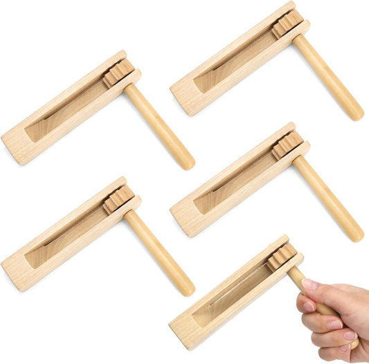 Noamus 4 Pack Wooden Ratchet Noise Maker, Spinning Rattle Ratchet Instrument, Traditional Mexican Matraca Enquipment for Graduation, Parties, Football Events, Party Favors, Sporting Events