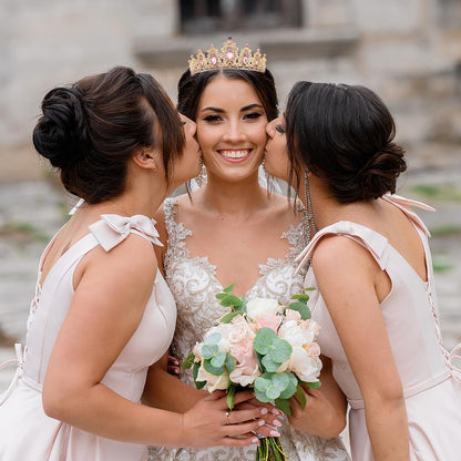 Silver Birthday Crown Headband with Sash for Women - Rhinestone Tiara for Birthday Parties
