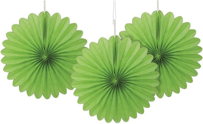 Sunflower Yellow Hanging Tissue Paper Fans - 6'', 3 Count - Perfect for Parties & Home Decor