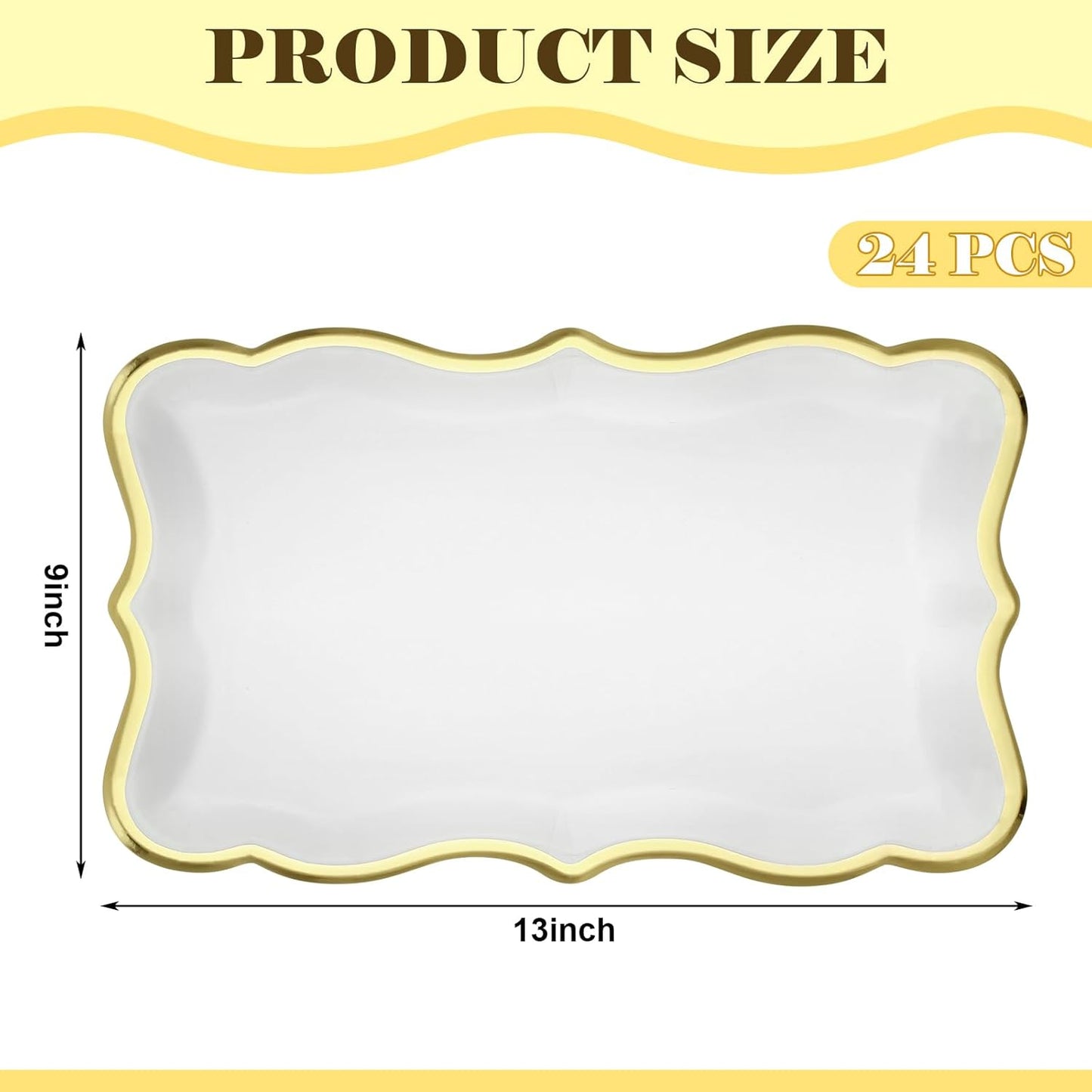 Havawish 24 Pcs 9" x 13" Pink Disposable Paper Serving Trays and Platters Food Platters for Parties White Trays Cupcake Platter Bandejas Decorativas para Fiestas for Birthday Party Weddings