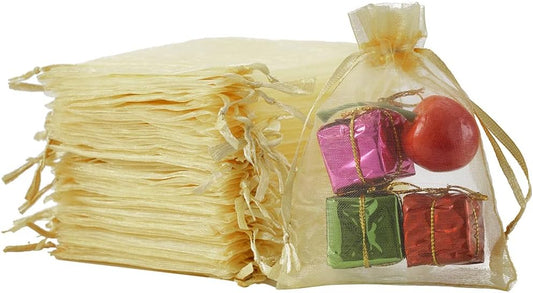 Meowoo 100PCS Organza Bags, 3x4in Small Mesh Bags Drawstring for Jewelry, Candy, Christmas, Sachets, Festivals, Bathroom Soaps, Makeup Organza, Wrapping Supplies(mixedcolor)