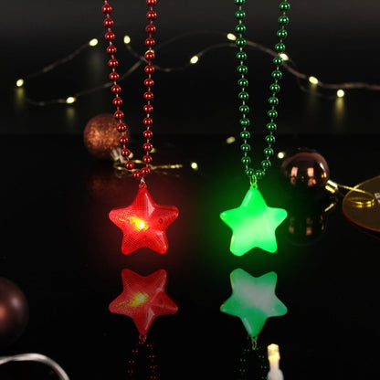 8 Pcs Light Up Necklaces Flashing Star Bead Necklaces Glow In The Dark Party Supplies for Weddings Birthday Valentines Mardi Gras July 4th Halloween Christmas