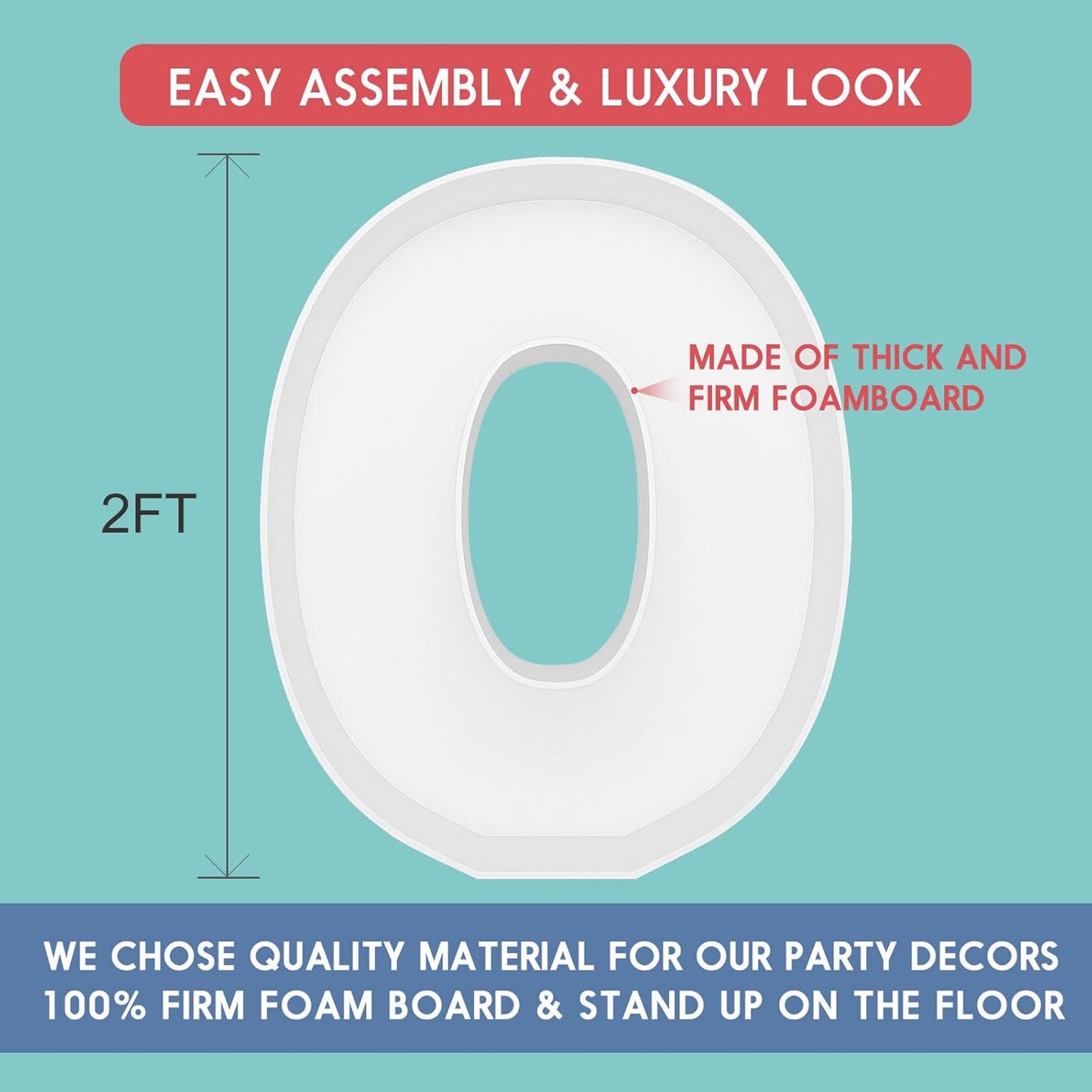 JW Passion - Premium Quality Made 3FT Tall Mosaic Balloon Frame Big Marquee Light Up Letters DIY Kit for Birthday Party Wedding Backdrop Decor Letter A Pre-Cut Foam Board