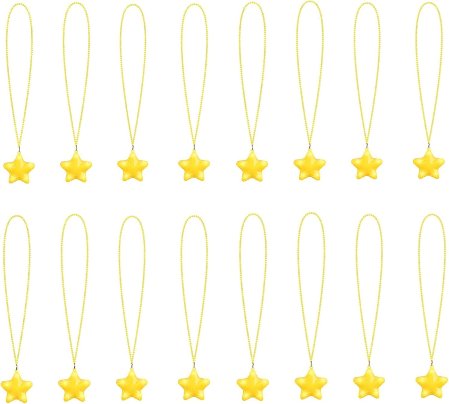16 Pack Light Up Necklaces Flashing Star Bead Necklaces Glow In The Dark Party Supplies for Weddings Birthday Valentines Mardi Gras July 4th Halloween Christmas