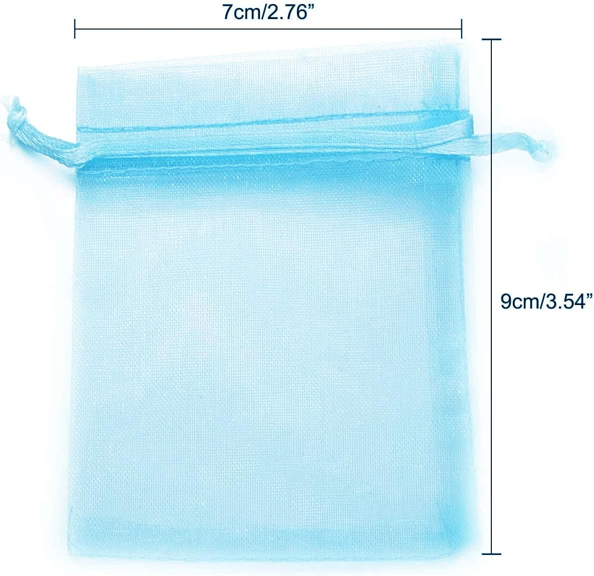 100pcs White Organza Bags 2x3 inch Sheer Drawstring Gift Bags Jewelry Pouches Wedding Party Christmas Favor Gift Bags, Little Mesh Gift Pouches Mini Candy Bags for Small Presents Earrings
