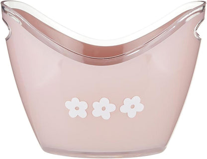 Santa Barbara Design Studio Beverage Buckets Acrylic Ice Bucket with Handles, 10.8" x 8", Pink Flowers