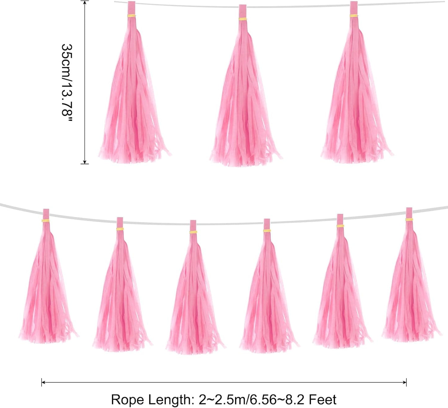 MECCANIXITY 15Pcs Light Blue Tassel Garland Banner with Rope Tissue Paper Tassels Party DIY Kits for Anniversary Wedding Birthday Party