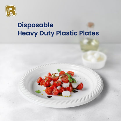 R-kay Plastic Bowls - 100 Count Microwavable Disposable Bowls - Strong Heavy Duty And Sturdy White Plastic Bowls Disposable (12 OZ, 100)