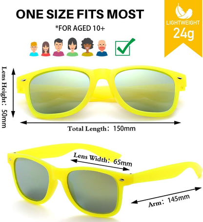 Party Sunglasses Bulk - Adult Retro Plastic Pack of 12 Vintage Sunglasses for Men Women - Party Favors