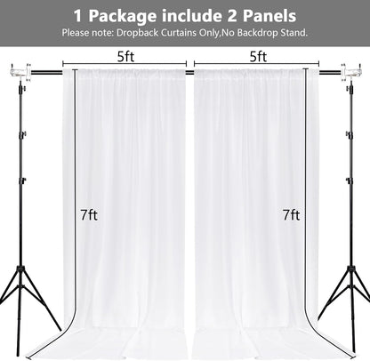 MEETSKY Black Backdrop Curtains for Parties - 10ft x 8ft Party Photo Background Curtain Rod Pocket Fabric Drapes Panels for Boys Birthday Holiday Home Halloween Decoration, 5ft x 8ft, 2 Panels