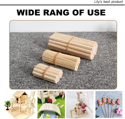 HOPELF 25PCS Wooden Dowel Rods - 1/4 x 6 Inch Bamboo Sticks - for Crafts, Cake Dowels and DIY Projects
