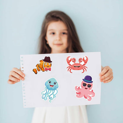24 Sheets Cupcake Make a Face Sticker Sheets for Kids Todders Activities, Make Your Own Stickers for Kids Birthday Party Favor Supplies Craft