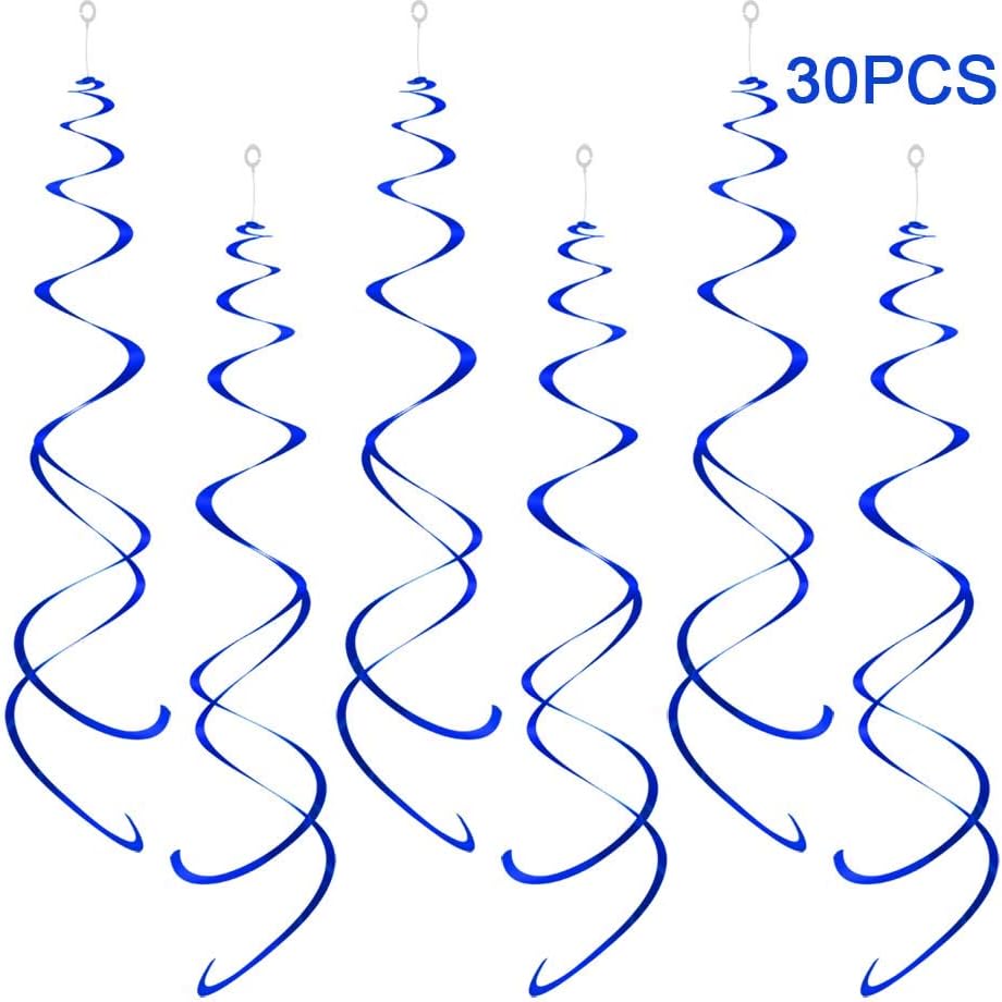 Party Swirl Decorations, Hanging Swirl for Ceiling Decorations, Purple, Pack of 30