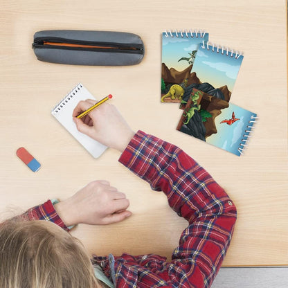 ArtCreativity Mini Dinosaur Notebooks, Pack of 16, Small Spiral Notepads with Dino-Themed Covers, Cute Stationery Supplies for School and Office, Fun Birthday Party Favors, Goodie Bag Fillers for Kids