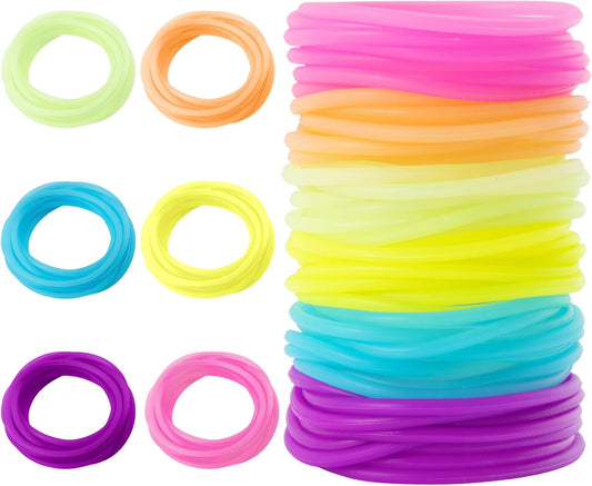 60 Jelly Bracelets 80's Adult Size - MAQIHAN Neon Gummy Bracelets for Women 80s Jelly Bangles Glow Silicone Bands Jewelry Wristband Rainbow Jellies Bangle Girls Boys Colored Accessories Party Favor