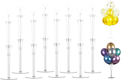 LANGXUN 28" Height Table Balloon Stand Kit for Birthday Party Wedding Decorations, Balloons Arch Kit for Graduation Party and Christmas Balloon Decorations (8 Pack)