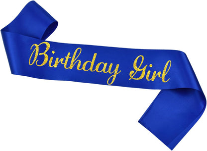 Birthday Girl Sash, White Silver Sash for Women and Girls, Birthday Party Decorations, Satin Material, One Size Fits Most