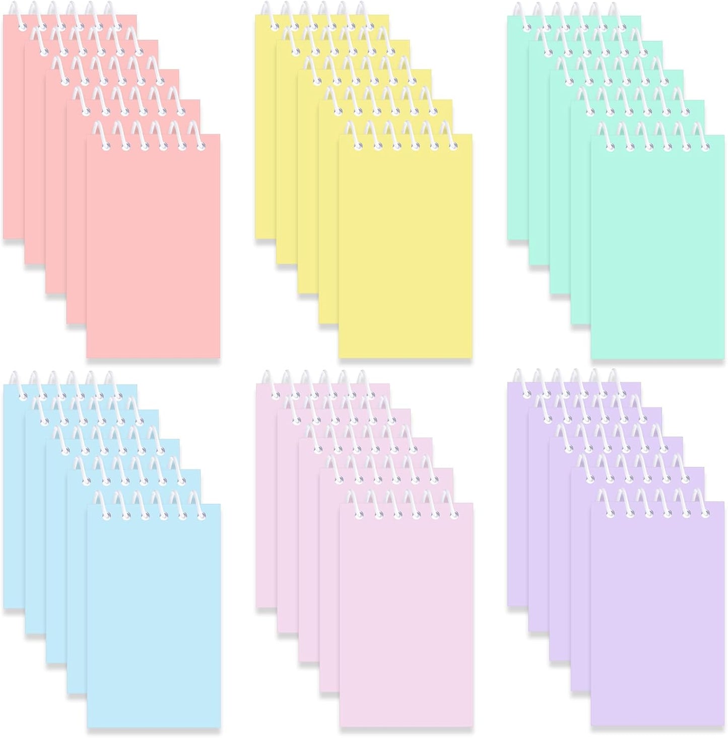 Resurhang 30 Pcs Mini Pastel Notepads Back to School Gift Rainbow Pocket Notebooks Bulk Colorful Notepads for Birthday Party Favors Spring Easter Classroom Office Supplies Paper Pads, 2.4 x 4 Inch