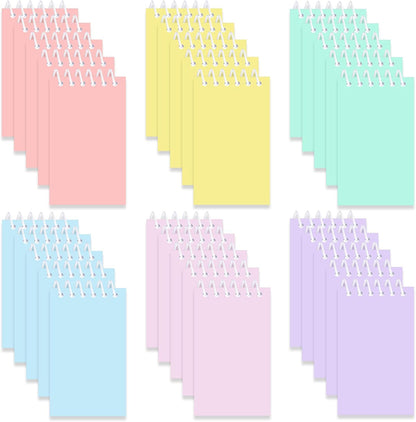 Resurhang 30 Pcs Mini Pastel Notepads Back to School Gift Rainbow Pocket Notebooks Bulk Colorful Notepads for Birthday Party Favors Spring Easter Classroom Office Supplies Paper Pads, 2.4 x 4 Inch