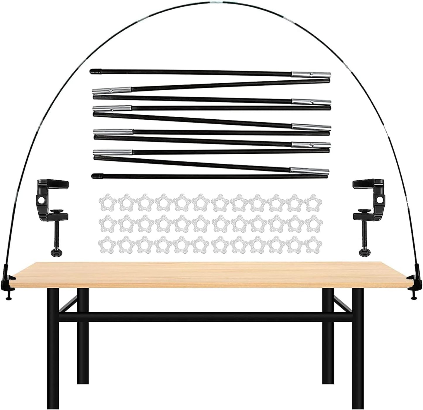 12ft Adjustable Balloon Arch Stand Kit for Different Table Sizes Party Backdrop Decoration Tool,High Strength Glass Fiber Pole for DIY Party Wedding Birthday Baby Shower Kids Decorations