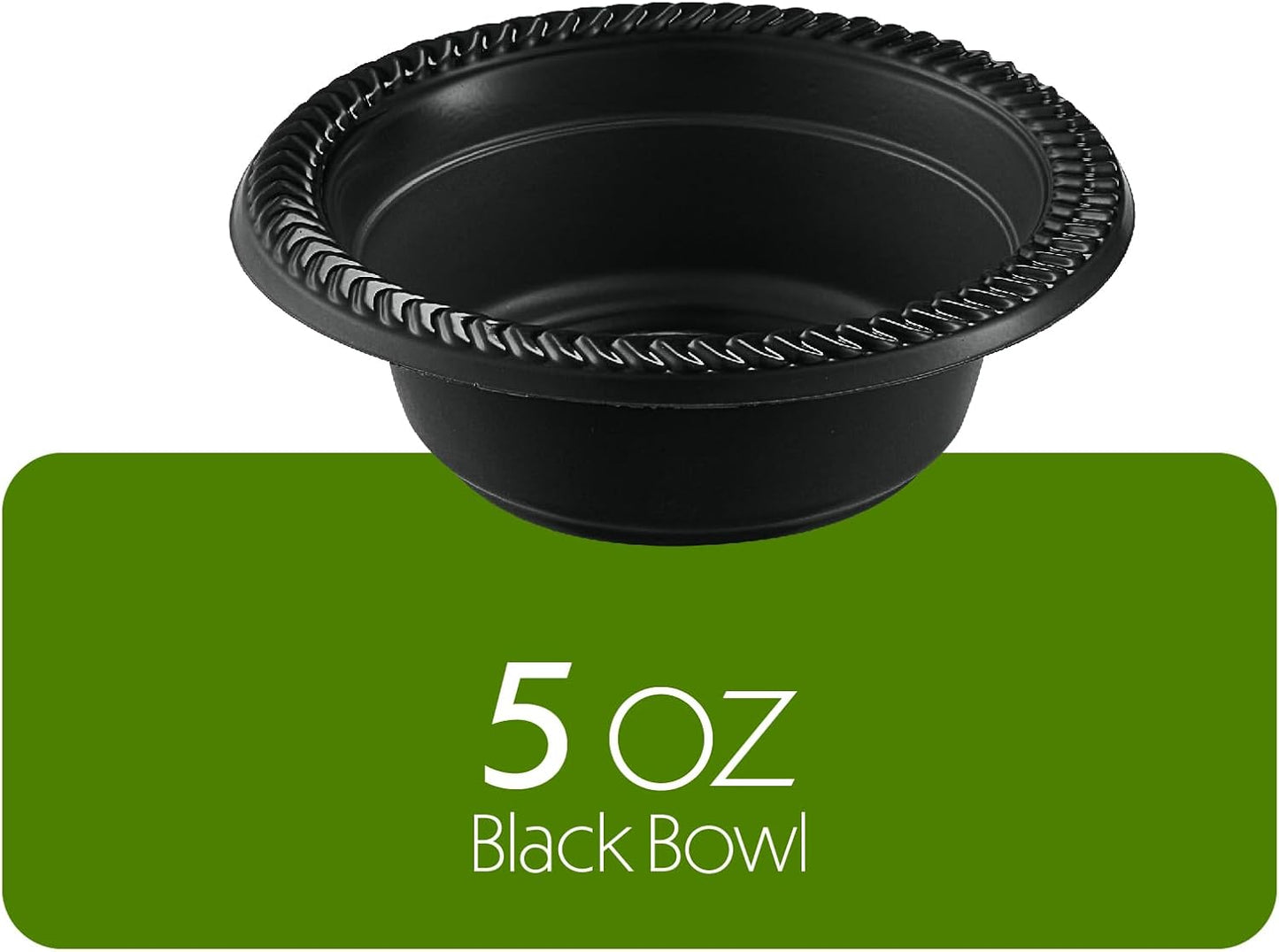 PLASTICPRO 100 PCS Black Plastic Bowls Light Weight 12 oz Plastic Soup Bowls Black Salad Plates Disposable for Party and Wedding