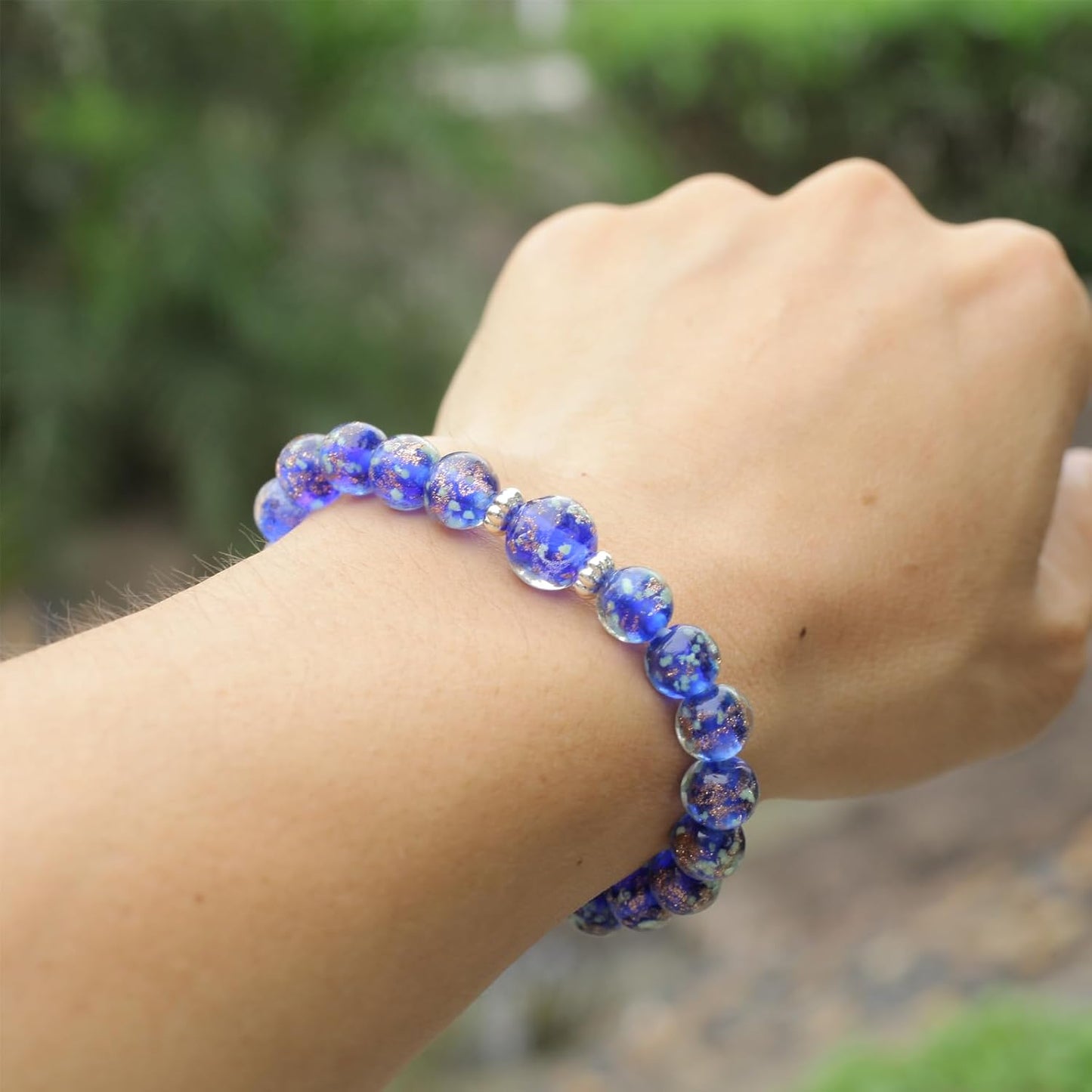 Glass Beaded Bracelet Glowing Bracelet Luminous Beads Bracelet for Women Glass Mermaid Bracelet Bangles Anti Anxeity Healing Energy