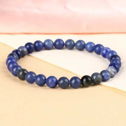 LPBeads Handmade Natural Gemstone Stretch Elastic Bracelet Healing Crystal Round Stone Beads Jewelry Gifts for Women Men