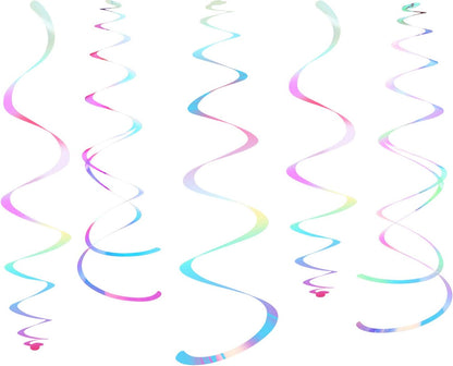 Gold Party Hanging Swirl Decorations Plastic Streamer for Ceiling, Pack of 28