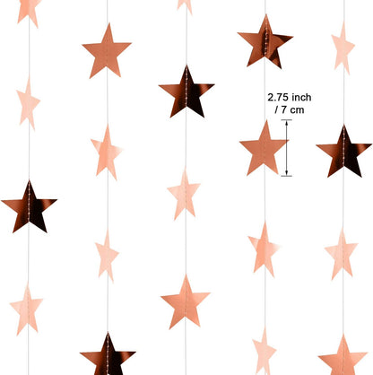 Patelai Glitter Star Garland Banner 2026 Graduation Decor 130 Feet Star Hanging Banner Twinkle Backdrop for Party Birthday Classroom Wedding Supplies(Gold)