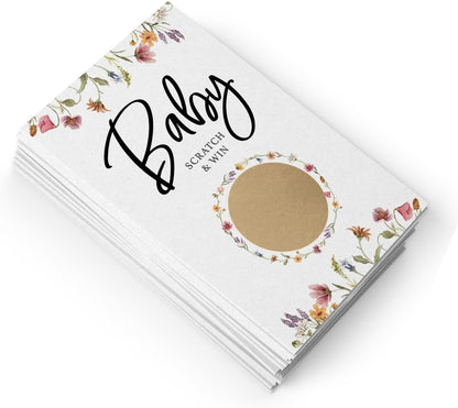 Printed Party Baby Shower Games for Girl – 4 Games and Activities for 30 Guests, Includes Bingo, Price is Right, Mommy or Daddy Trivia, and Storybook Title Guessing, Wildflower Baby in Bloom Design